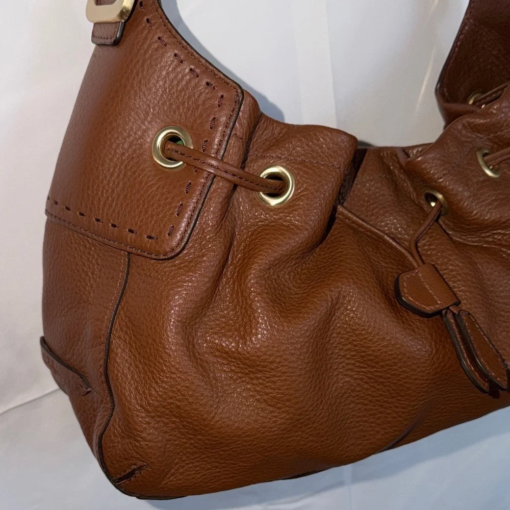 Cole Haan Rich Brown Leather Hobo Bag